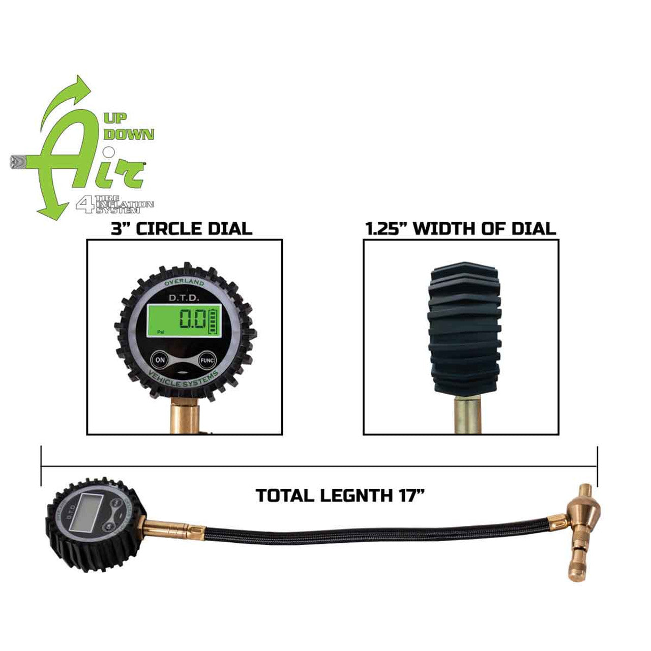 Digital Tire Deflator with Valve Kit & Storage Bag