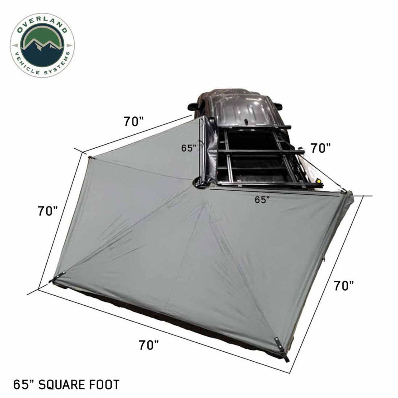 HD Nomadic 270 LTE Awning - Driver Side - Dark Gray with Black Travel Cover Universal