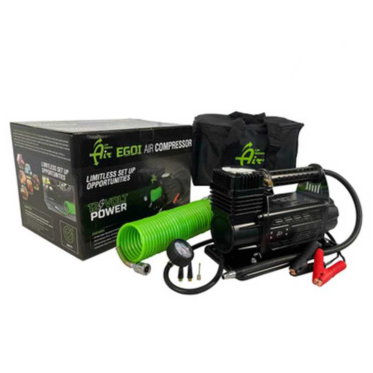 EGOI Air Compressor System 5.6 CFM With Storage Bag, Hose & Attachments Universal