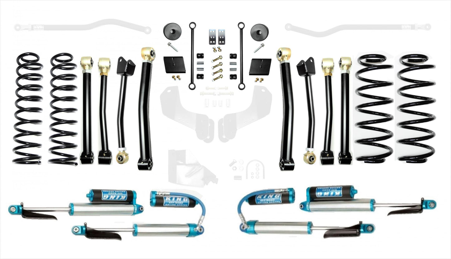 Jeep Wrangler JL 2.5 Inch Heavy Duty Enforcer Lift Stage 4 with EVO SPEC King 2.5 Inch Shocks with Adjusters EVO Manufacturing