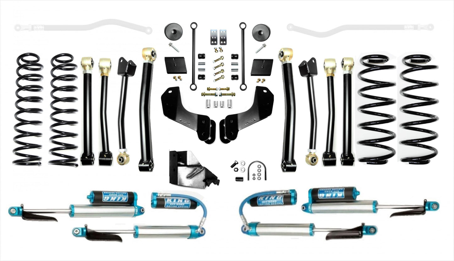 Jeep Wrangler JL 3.5 Inch Enforcer Overland Lift Stage 4 w/EVO SPEC King 2.5 Inch Shocks with Adjusters EVO Manufacturing