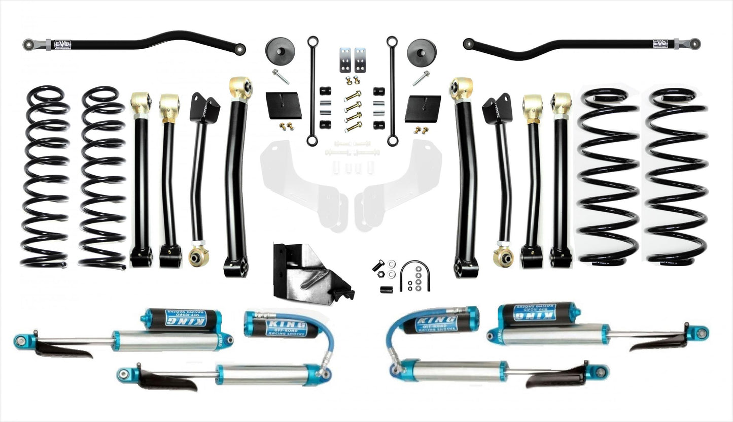 Jeep Wrangler JL Diesel 4.5 Inch Enforcer Lift Stage 4 Plus w/ EVO SPEC King 2.5 Inch Shocks with Adjusters EVO Manufacturing