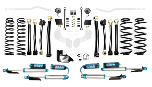 18-Present Jeep Wrangler JL 4.5 Inch Enforcer 4XE Lift Stage 4 w/ EVO SPEC King 2.5 Shocks with Adjusters EVO Manufacturing