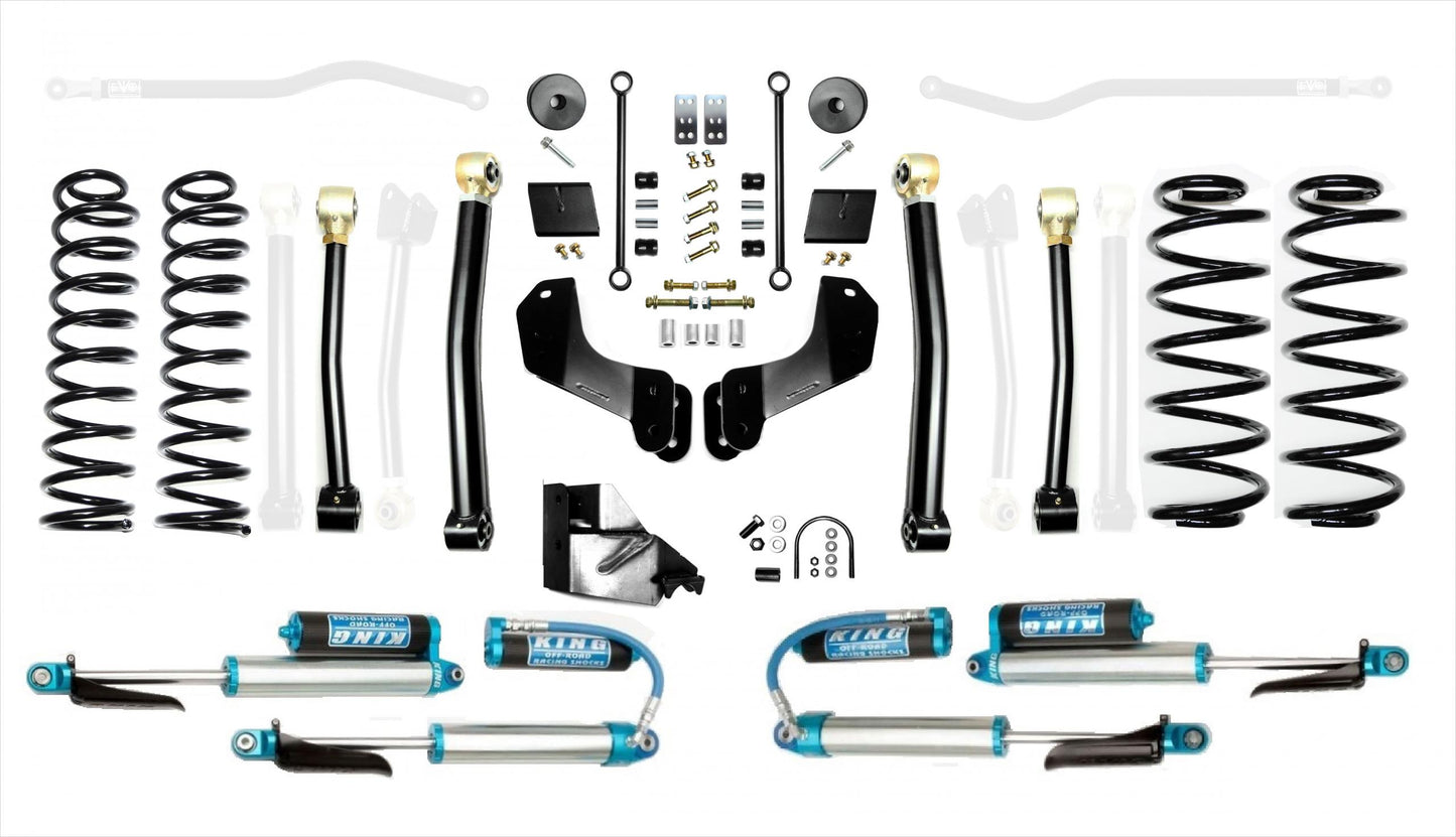 18-Present Jeep Wrangler JL 4.5 Inch Enforcer Overland 4XE Lift Stage 3 w/ EVO SPEC King 2.5 Shocks EVO Manufacturing