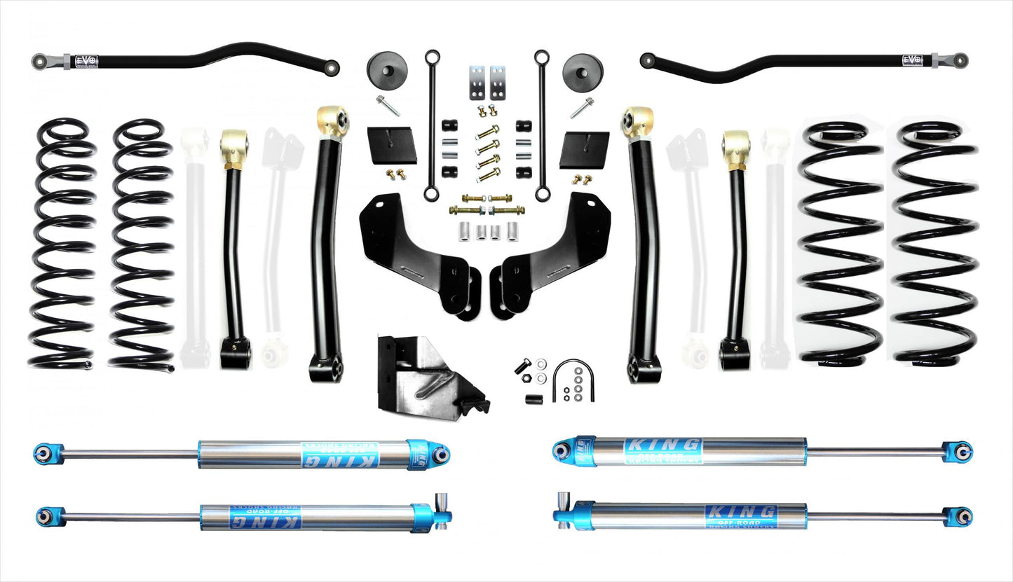 Jeep Wrangler JL 4.5 Inch Heavy Duty Enforcer Overland Lift Stage 3 Plus with EVO SPEC KING 2.0 Inch Shocks EVO Manufacturing