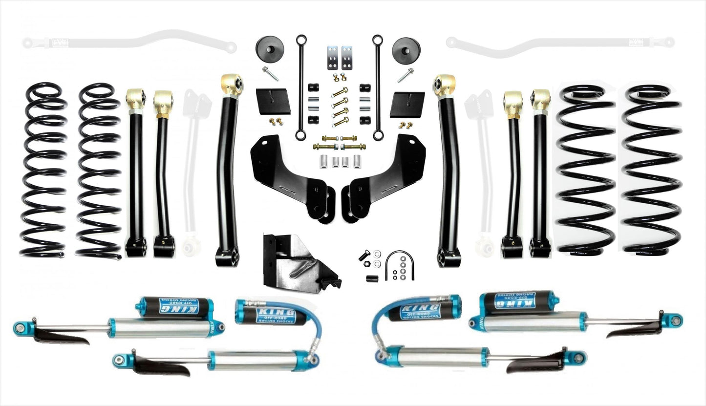 Jeep Wrangler JL 4.5 Inch ECO Diesel Enforcer Overland Lift Stage 4 with EVO SPEC King 2.5 Inch Shocks EVO Manufacturing