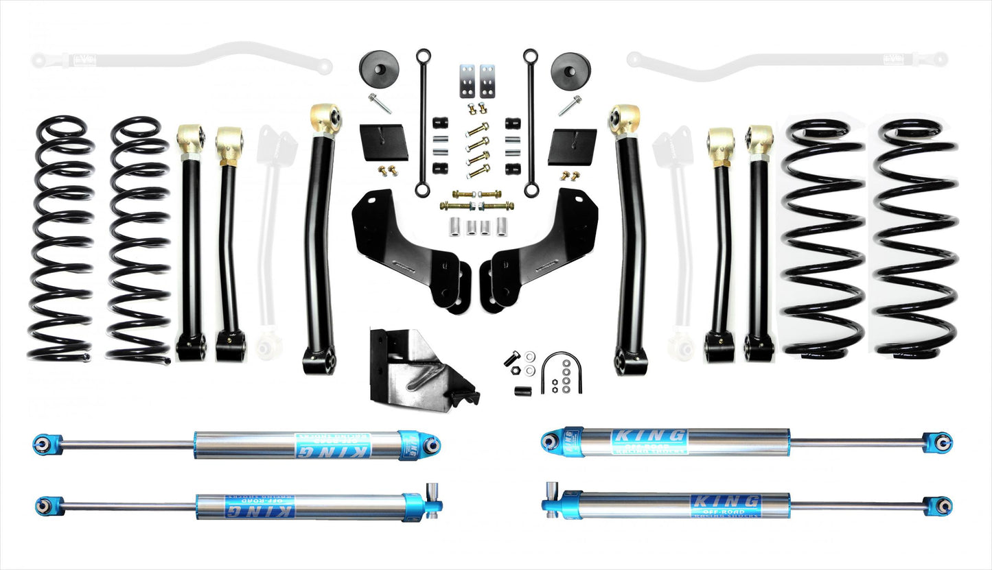 Jeep Wrangler JL 4.5 Inch Heavy Duty Enforcer Overland Lift Stage 4 with EVO SPEC King 2.0 Inch Shocks EVO Manufacturing