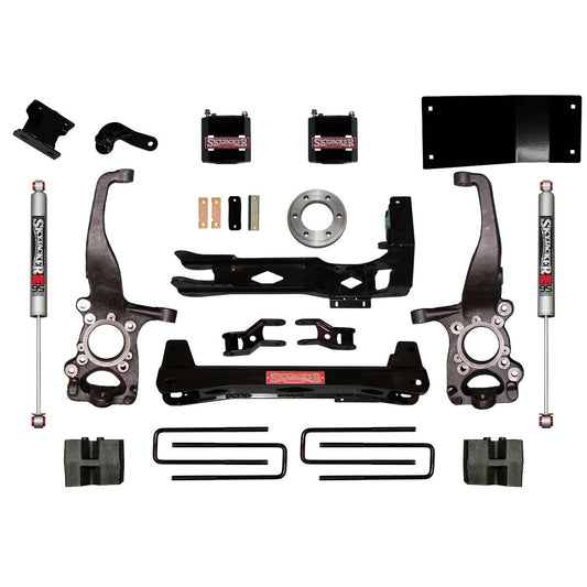 Suspension Lift Kit w/Shock 4.5 Inch Lift 15-19 Ford F-150 Incl. Front Strut Spacers Steering Knuckles Rear Block Kit And Monotube 9500 Shocks Skyjacker