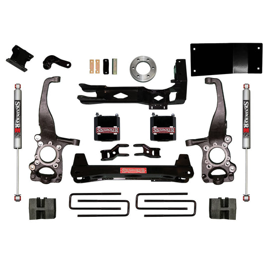 Suspension Lift Kit w/Shock 6 Inch Lift 15-19 Ford F-150 Incl. Knuckles Pair Front/Rear Crossmembers Rear Blocks Rear Monotube 9500 Shocks Skyjacker