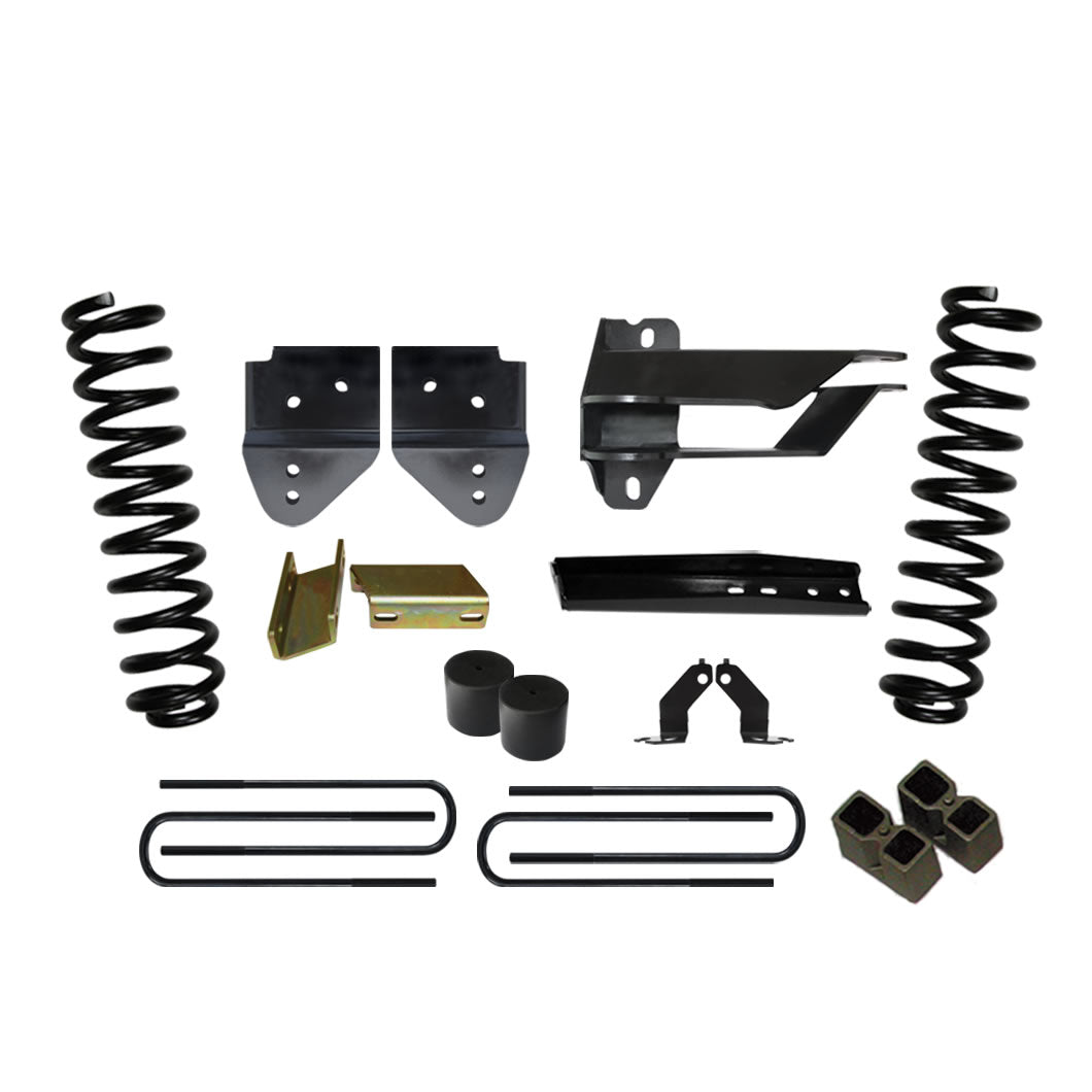 Lift Kit 4 Inch Lift 17-19 Ford F-350 Super Duty Includes Front Coil Springs Track Bar/Radius Arm/Steering Stab/Sway Bar Relocation Brackets Bump Stops Spacers Rear Lift Blocks And U-Bolts Skyjacker