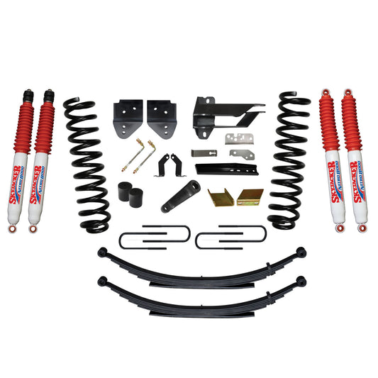 Suspension Lift Kit w/Shock 6 Inch Lift Incl. Front Coil Springs Rear Leaf Springs Nitro 8000 17-19 Ford F-250/ F-350 Super Duty Gas Skyjacker