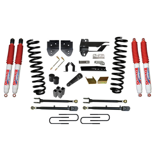 Lift Kit 6 Inch Lift w/Adjustable 4-Links 17-19 Ford F-250 Super Duty Includes Front Coil Springs U-Bolts Bump Stop Spacers Upper/Lower Radius Arms Lowering Brackets Nitro 8000 Shocks Skyjacker