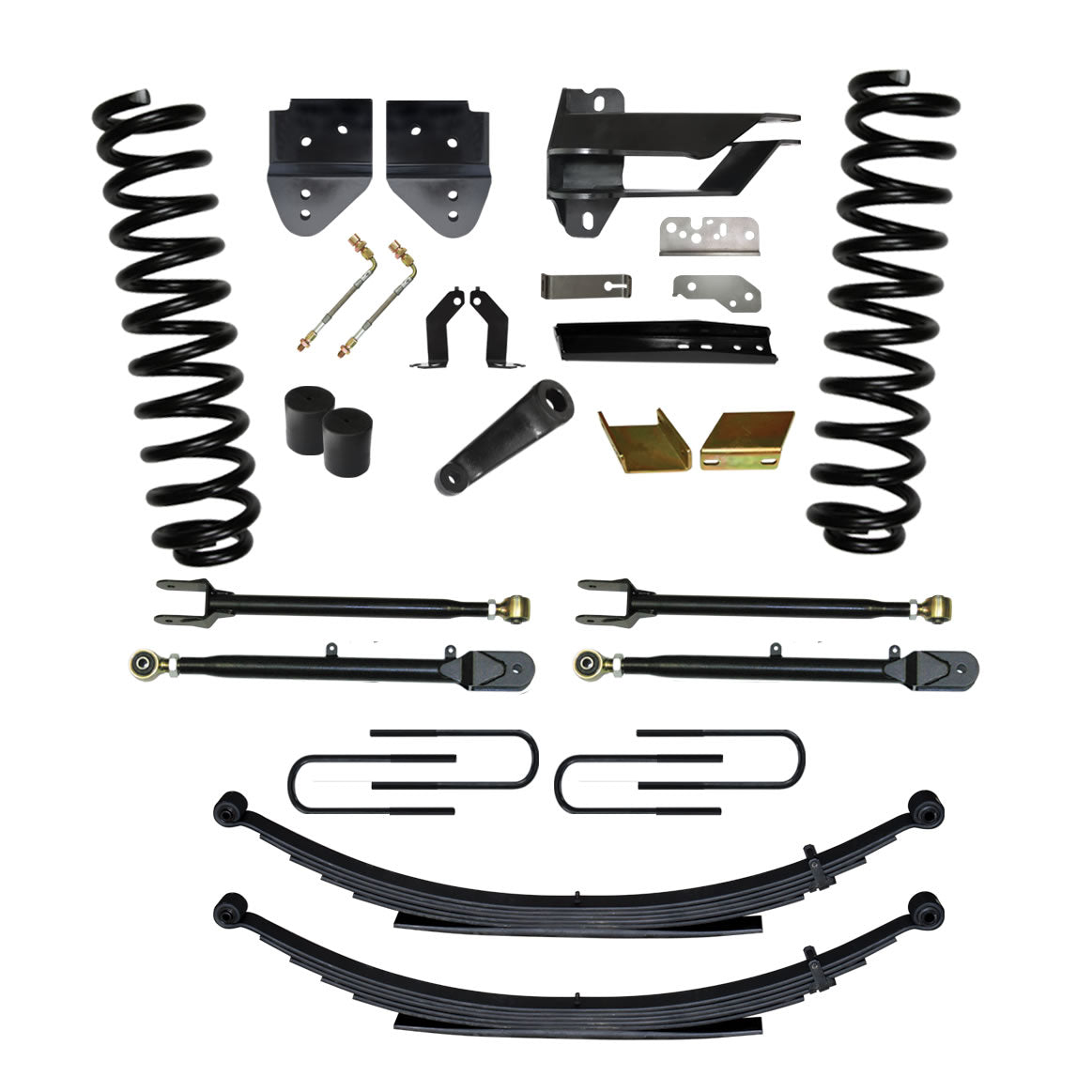 Class II Lift Kit 6 Inch Lift Includes Front Coil Springs Rear Leaf Springs Adjustable 4-Links 17-19 Ford F-250/ F-350 Super Duty Gas Skyjacker