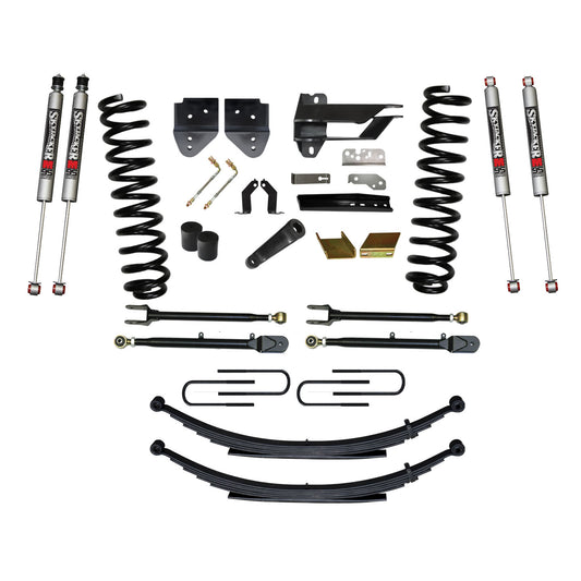 Suspension Lift Kit w/Shock 6 Inch Lift Incl. Front Coil Springs Rear Leaf Springs Adjustable 4-Links M9500 Monotune Shocks 17-19 Ford F-250/ F-350 Super Duty Gas Skyjacker