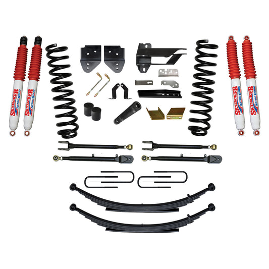 Suspension Lift Kit w/Shock 6 Inch Lift Incl. Front Coil Springs Rear Leaf Springs Adjustable 4-Links Nitro 8000 Shocks 17-19 Ford F-250/ F-350 Super Duty Gas Skyjacker