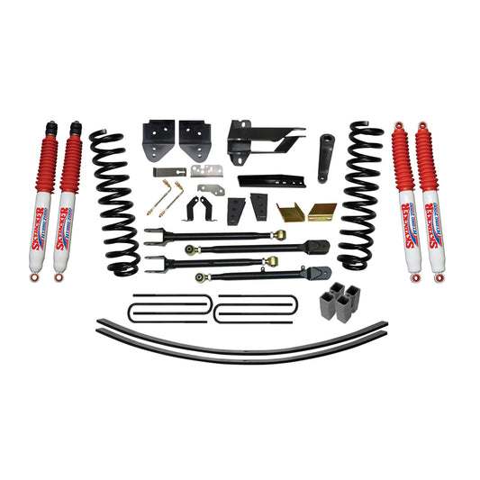 Lift Kit 8.5 Inch Lift w/Adjustable 4-Links Includes Front Coil Springs U-Bolts Bump Stop Spacer Upper/Lower Radius Arms Lowering Bracket Hydro 7000 Shocks 17-19 Ford F-250/ F-350 Super Duty Gas Skyjacker