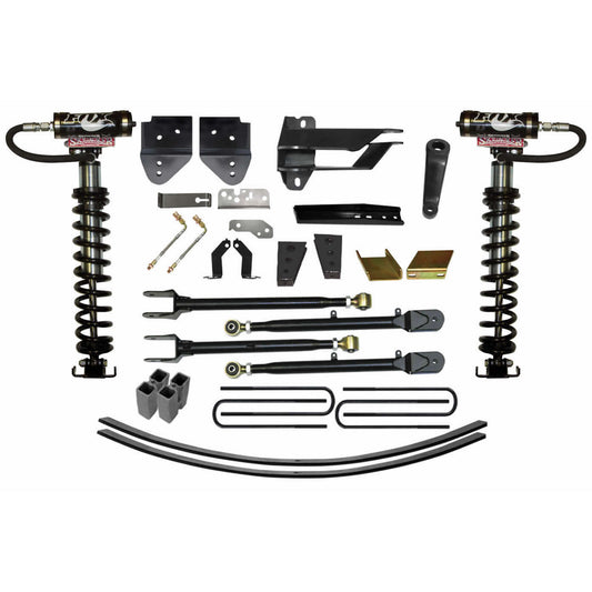 Suspension Lift Kit w/Shock 8.5 Inch Lift Class II 4-Link System Incl. Front Coil Over Shocks Track Bar/Radius Arm/Steering Stabilizer Relo. Bracket Rear Lift Block/U-Bolts  17-19 Ford F-250/ F-350 Super Duty Skyjacker