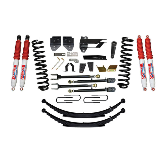 Suspension Lift Kit w/Shock 8.5 Inch Lift Incl. Front Coil Springs Rear Leaf Springs Adjustable 4-Links Hydro 7000 Shocks 17-19 Ford F-250/ F-350 Super Duty Diesel Skyjacker