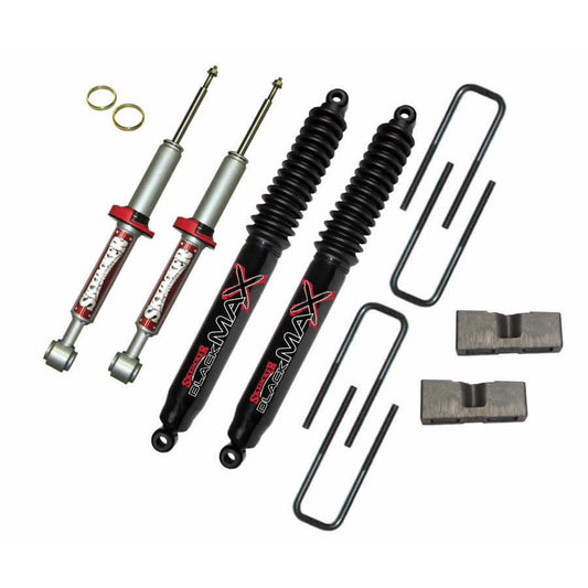 Suspension Lift Kit w/Shock Black MAX Shocks 3 Inch Lift 04-08 Ford F-150 Incl. Rear Blocks U Bolts Skyjacker