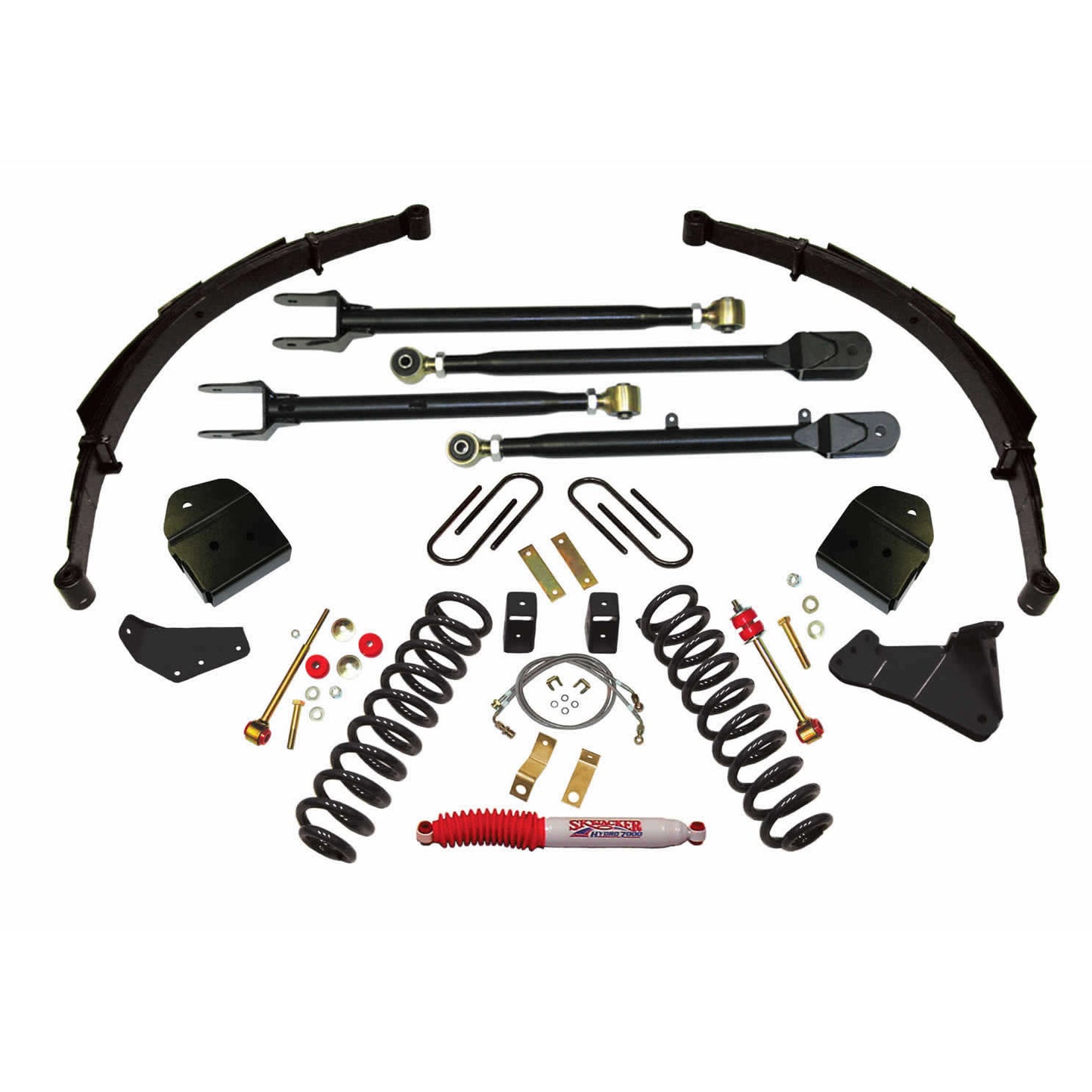 Lift Kit 4 Inch Lift 4-Link Conversion 05-07 Ford F-250 Super Duty Includes Front Coil Springs Track Bar Radius Arm Drop Bracket Single Steering Stabilizer Rear Shocks Skyjacker