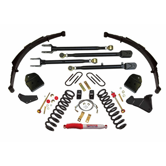 Lift Kit 4 Inch Lift 4-Link Conversion 05-07 Ford F-250 Super Duty Includes Front Coil Springs Track Bar Radius Arm Drop Bracket Single Steering Stabilizer Rear Shocks Skyjacker