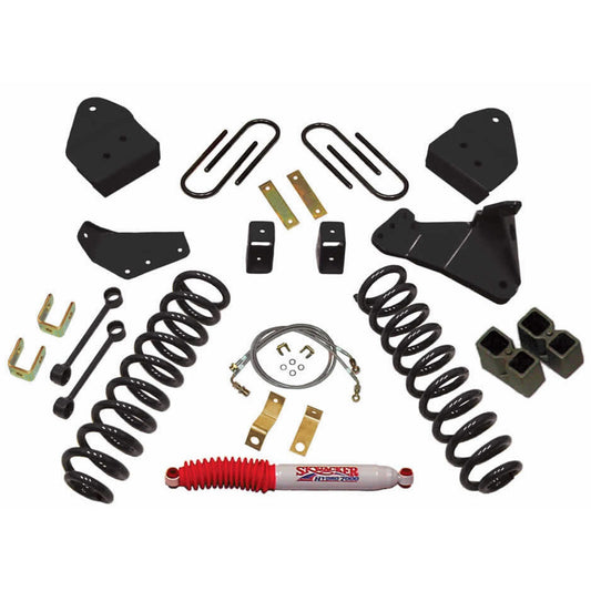 Lift Kit 4 Inch Lift Includes Front Coil Springs Rear Blocks 08-10 Ford F-250 Super Duty Skyjacker