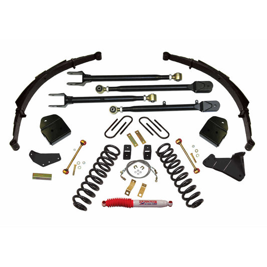 Lift Kit 4 Inch Lift System with Softride Coil Springs 4-Link Conversion 08-10 Ford F-250 Super Duty Skyjacker