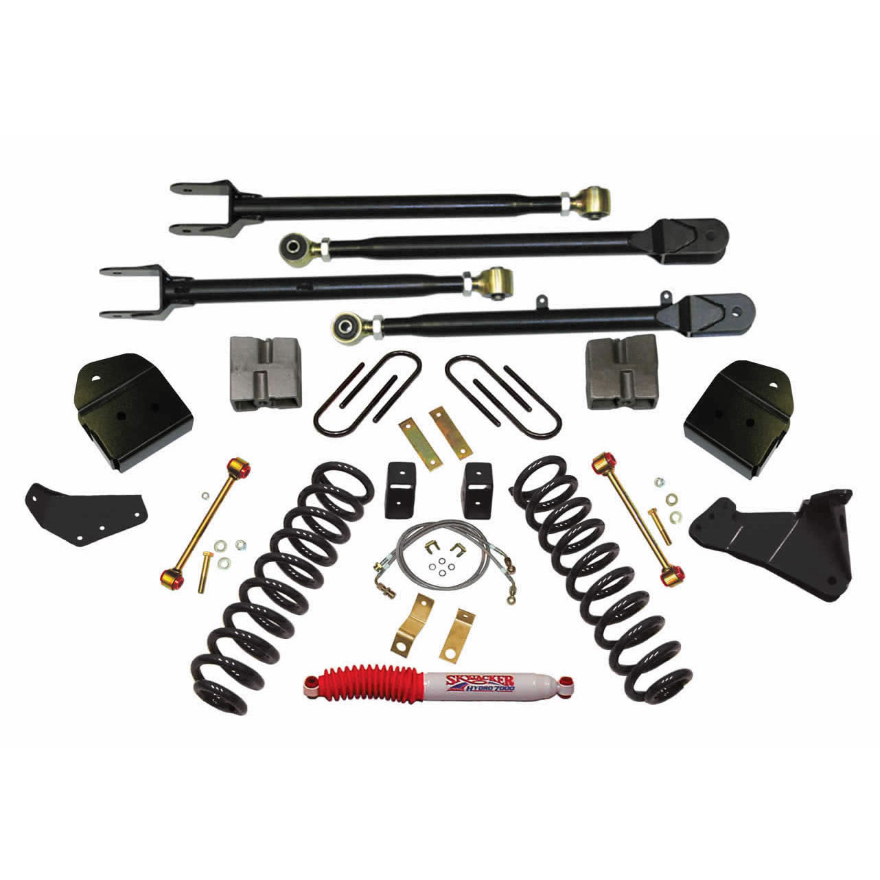 Lift Kit 4 Inch Lift with Variable Coil Spring 4-Link Conversion 08-10 Ford F-250 Super Duty Skyjacker