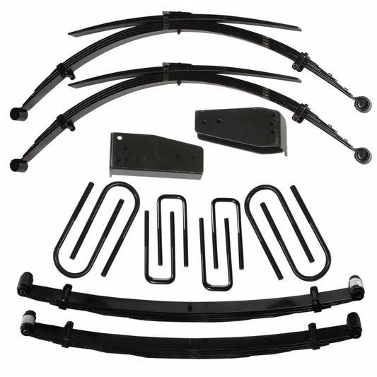 Lift Kit 6 Inch Lift 80-98 Ford F-250 80-85 Ford F-350 Includes Front/Rear Leaf Springs Hinge Brackets Front/Rear U Bolt Kits Spring Bushing Kit Skyjacker