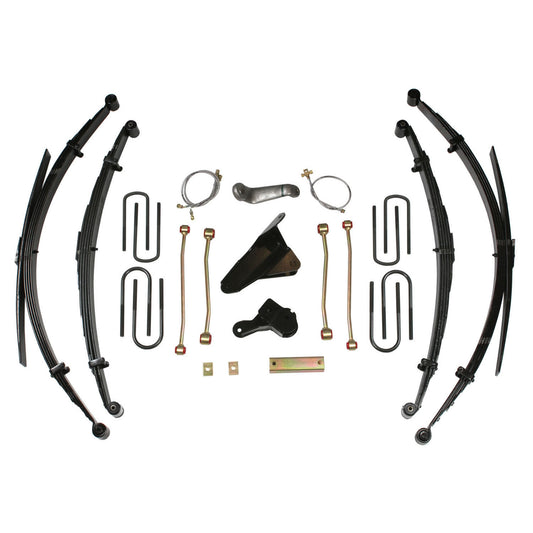 Lift Kit 8 Inch Lift 99-04 F-250/F-350 Super Duty 00-04 Excursion Incl Front/Rear Leaf Springs Track Bar Bracket U Bolt Kit Spring Bushings Sway Bar Link Pitman Arm Brake Line Carrier Bearing Skyjacker