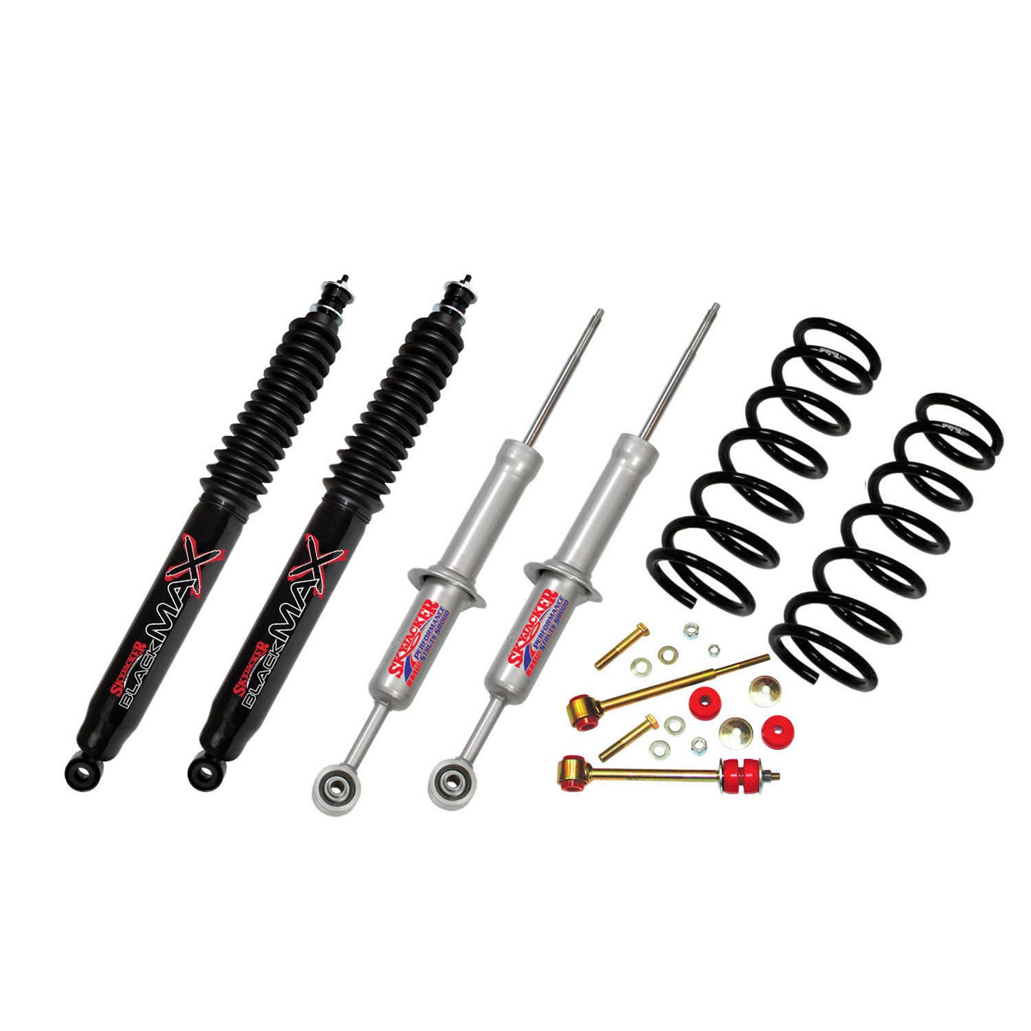 Suspension Lift Kit w/Shock 3 Inch Lift 07-14 Toyota FJ Cruiser Incl. Front Struts Rear Coil Springs Rear Sway bar Links Rear Black Max Shocks Skyjacker