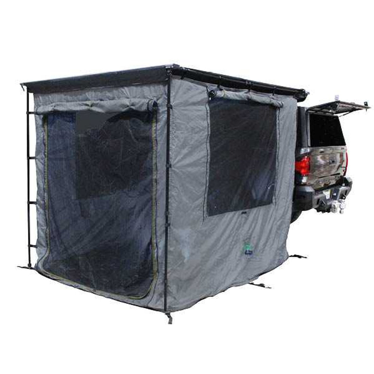 HD Nomadic Awning Room Enclosure, Grey Body, Green Trim (4 Walls & Floor)