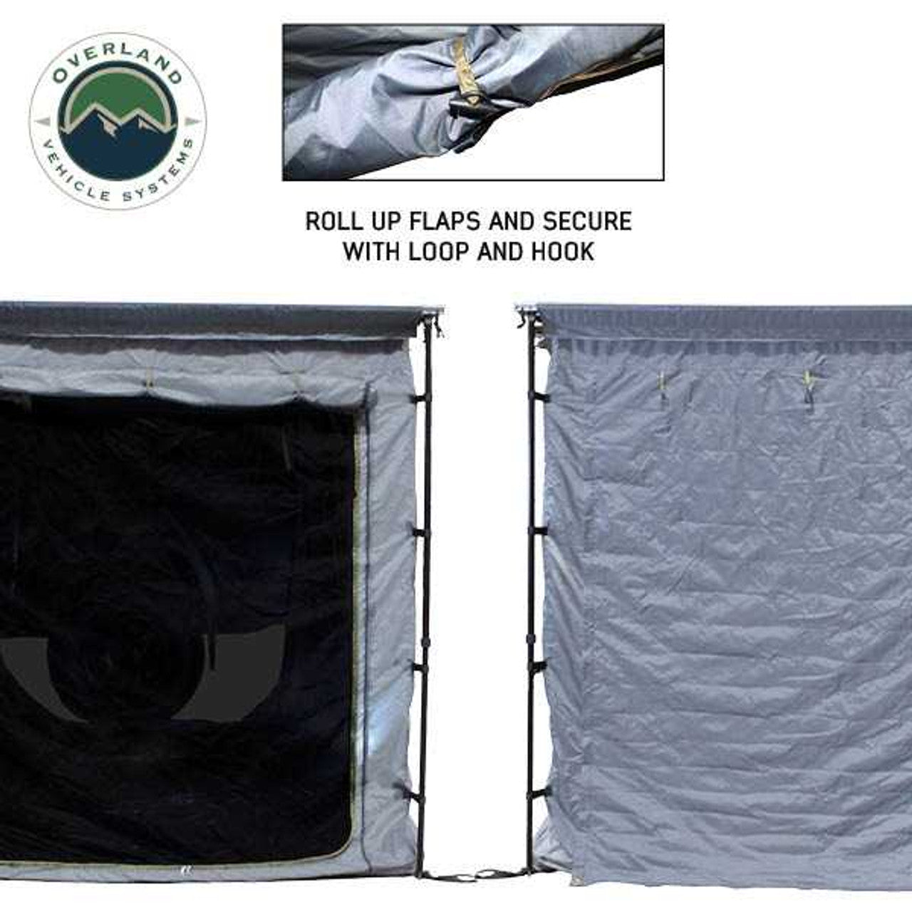 HD Nomadic Awning Room Enclosure, Grey Body, Green Trim (4 Walls & Floor)