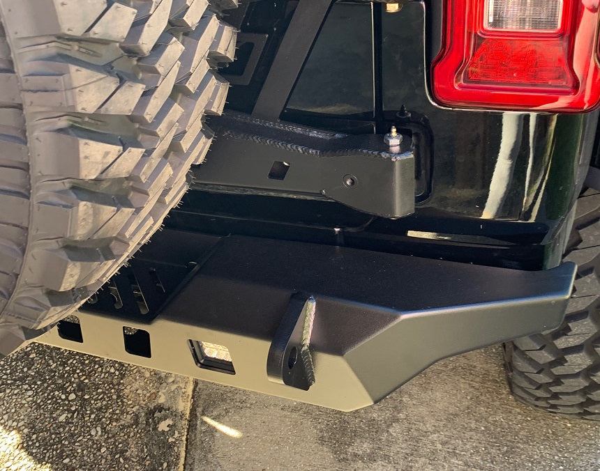 Jeep JL Rear Bumper Crusher With Light Mounts With Spare Tire Cut Out 2018-Present Wrangler JL Motobilt