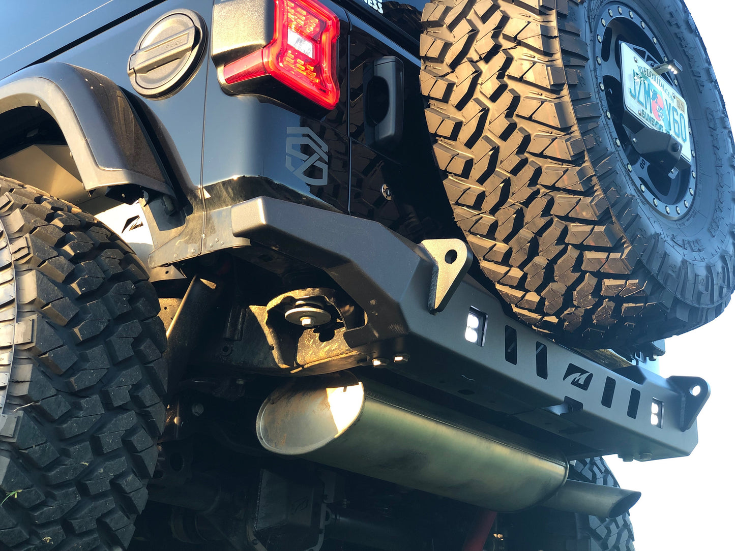 Jeep JL Rear Bumper Crusher With Light Mounts With Spare Tire Cut Out 2018-Present Wrangler JL Motobilt