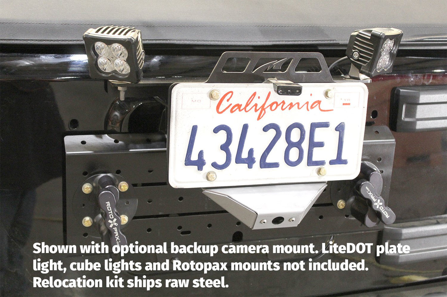 License Plate Relocator/Light Mount for JK-JL (w/o Backup Camera Mount) For Jeep JK;Jeep JL Motobilt