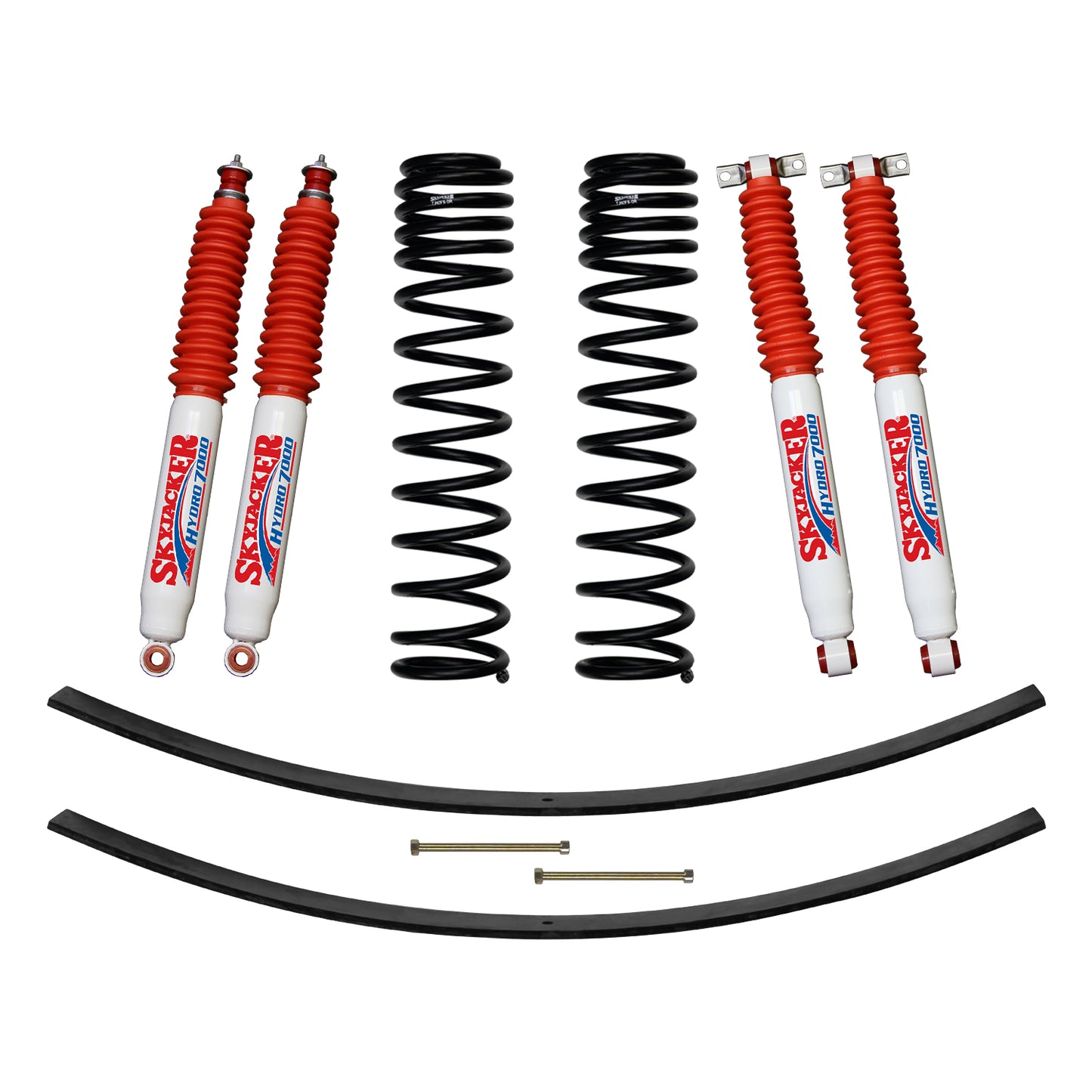 3 Inch Suspension Lift Kit 84-01 Cherokee XJ W/Front Dual Rate Long Travel Coil Springs Rear Add A Leafs Front/Rear Hydro 7000 Shocks Skyjacker