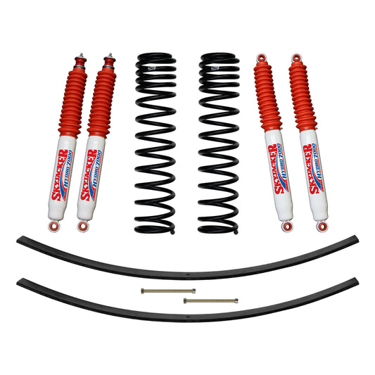 3 Inch Suspension Lift Kit 86-92 Comanche MJ W/Front Dual Rate Long Travel Coil Springs Rear Add A Leafs Front/Rear Hydro 7000 Shocks Skyjacker