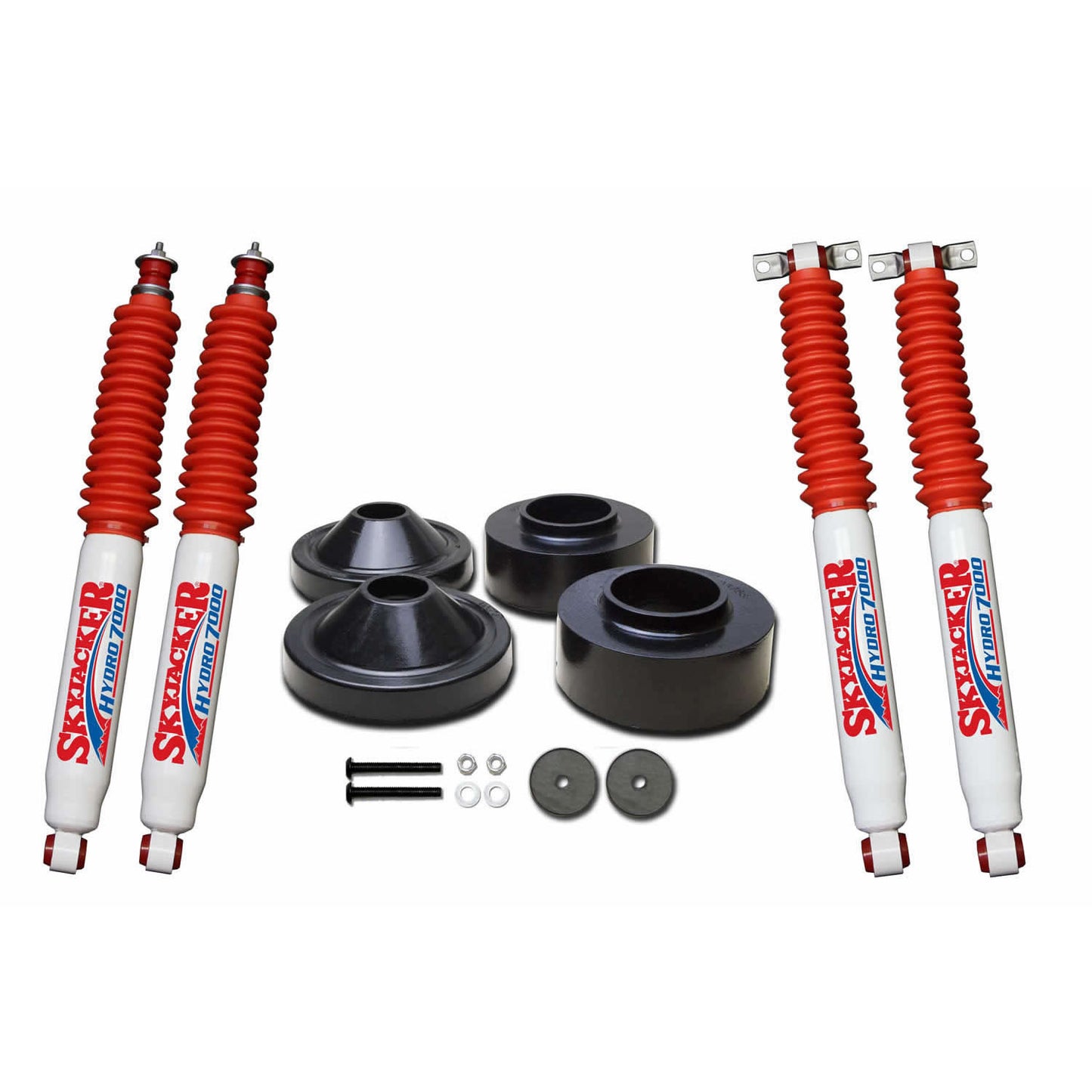 Polyurethane Spacer Leveling Kit 07-18 Wrangler JK 2 Inch Front Lift 3/4 Inch Rear Lift Incl. 2-Front 70 Shocks Skyjacker