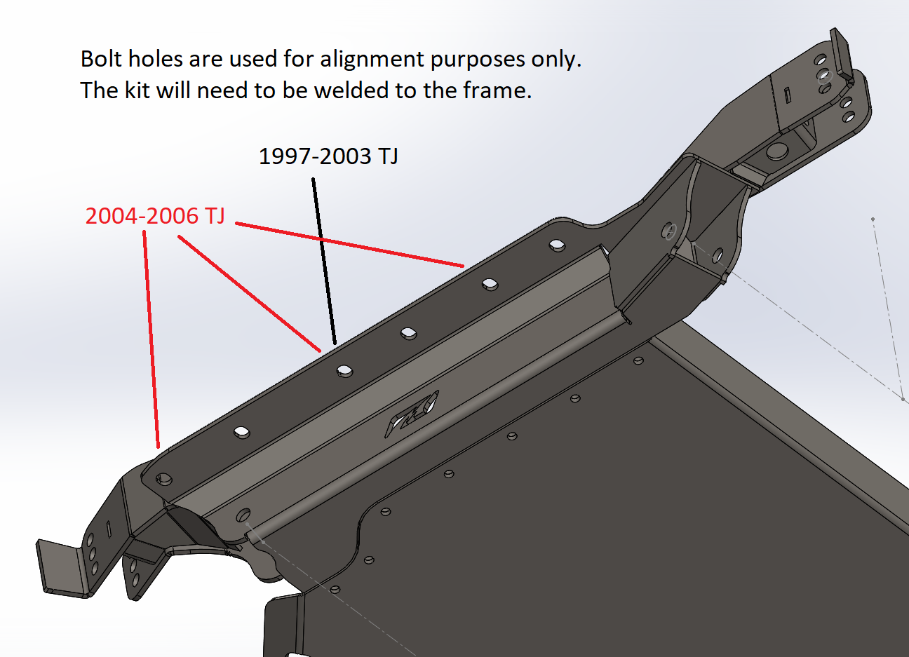 Jeep TJ 4 Link Suspension Mount Kit / Skid Motobilt