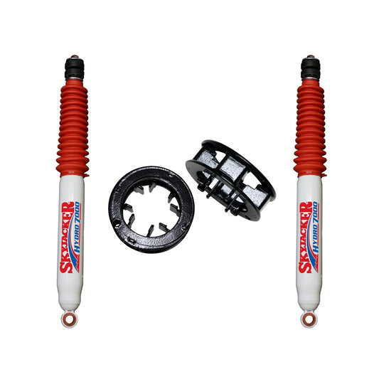 Aluminum Spacer Leveling Kit 13-19 RAM 3500 14-19 RAM 2500 w/Shocks Hydro Shocks 2 Inch Lift Incl. Front Spacer Skyjacker