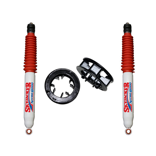 Aluminum Spacer Leveling Kit 13-19 RAM 3500 14-19 RAM 2500 w/Shocks Nitro Shocks 2 Inch Lift Incl. Front Spacer Skyjacker