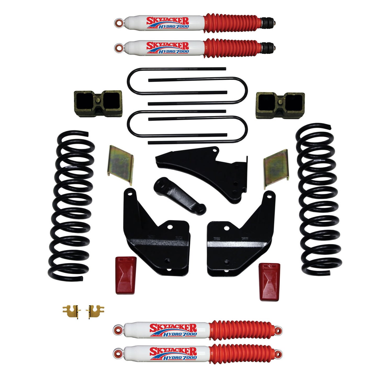 Suspension Lift Kit w/Shock 3.5-4 Inch Lift 13-19 Ram 3500 Incl. Front Coil Springs Rear Block And U-Bolts Skyjacker