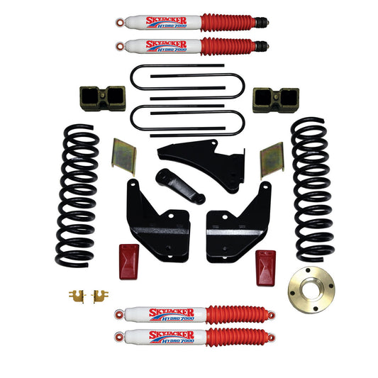 Suspension Lift Kit w/Shock 5.5-6 Inch Lift 13-19 Ram 3500 Incl. Front Coil Springs Rear Blocks Front And Rear Hydro Shocks Skyjacker