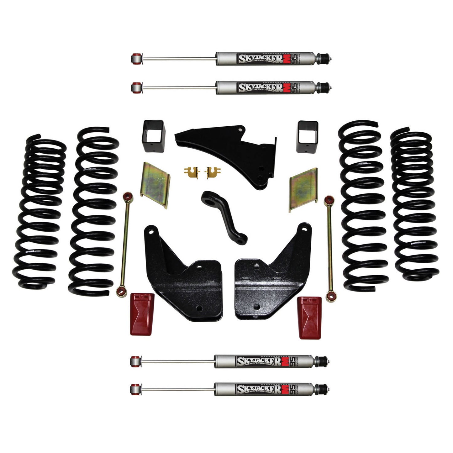 Suspension Lift Kit w/Shock M95 Performance Shocks 4 Inch Lift 14-19 Ram 2500 Incl. Front And Rear Coil Springs Skyjacker