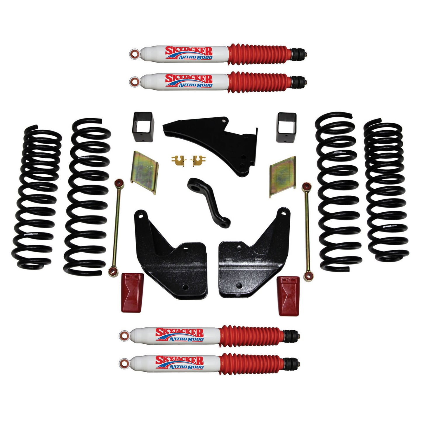 Suspension Lift Kit w/Shock Nitro Shocks 4 Inch Lift 14-19 Ram 2500 Incl. Front And Rear Coil Springs Skyjacker