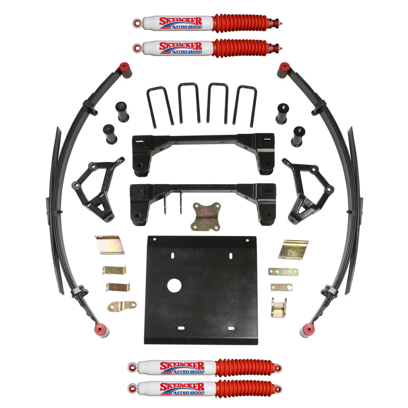 Suspension Lift Kit 86-89 4 Runner w/Shock Nitro Shocks 4 Inch Lift 3.25 Inch Wide Rear U-Bolts Red Skyjacker