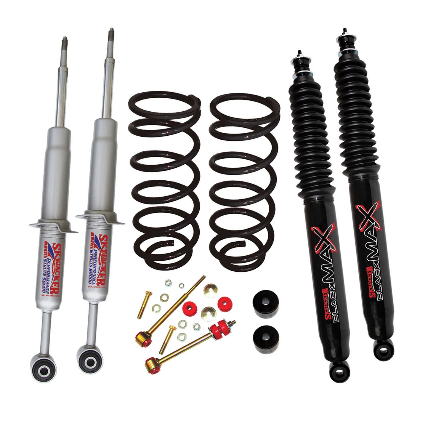 Suspension Lift Kit w/Shock 3 Inch Lift 03-19 Toyota 4Runner Incl. Front Struts Front Diff Drop Kit Rear Coil Springs Rear Sway bar Links Rear Black Max Shocks Skyjacker