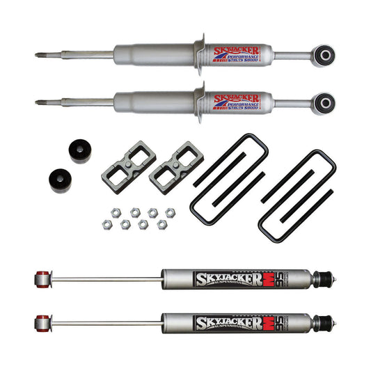 Suspension Lift Kit w/Shock 3 Inch Lift 05-15 Toyota Tacoma Incl. Front Struts Front Diff. Drop Kit Rear Lift Blocks U-Bolts Rear M95 Monotube Shocks Skyjacker