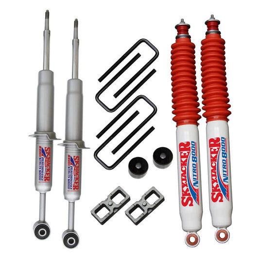 Suspension Lift Kit w/Shock 3 Inch Lift 16-19 Toyota Tacoma Incl. Front Struts Front Diff. Drop Kit Rear Lift Blocks U-Bolts Rear Nitro 8000 Shocks Skyjacker